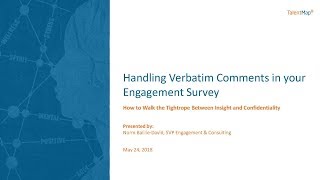 Webinar | Handling Verbatim Comments in Your Employee Survey