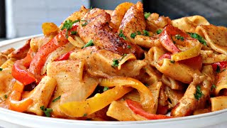 This is the BEST Chicken Fajita Pasta Recipe That I've ever Made
