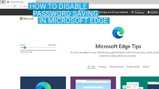 How To Disable Password Saving In Microsoft Edge | Microsoft Edge #microsoftedge #microsoft