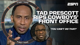 KEEP YO MOUTH SHUT! 🤐 Stephen A. calls out Tad Prescott's dig at the Dallas Cowb