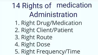 14 Rights Of Medication Administration