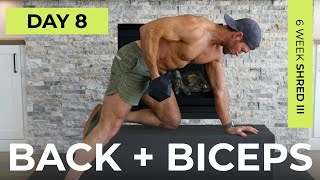 Day 8: 30 Min BACK & BICEPS Dumbbell Workout [Pull Workout] // 6WS3