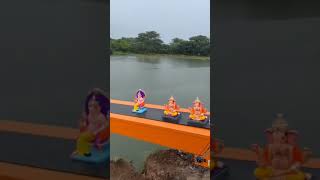 कोल्हापूरात क्रेनद्वारे गणपती विसर्जन ॥Ganpati Visarjan -- #bhaktiremix #love