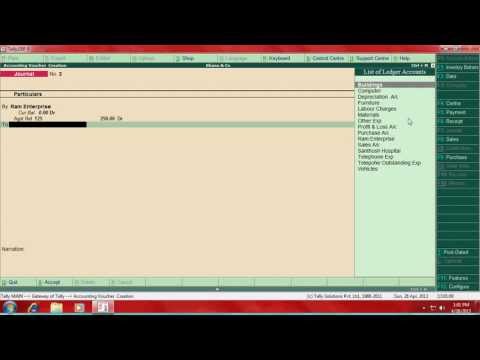 How to enter Journal Entry in tally How to enter Journal Entry in tally