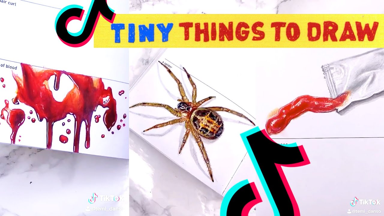 Tiktok Art Compilation 642 Tiny Things To Draw Youtube