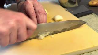 Silent cutting with Eriksson knives gyuto in AS