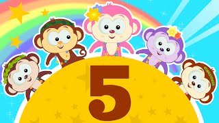 Five Little Monkeys Jumping On The Bed | Nursery Rhymes | Popular Nursery Rhymes by HooplakidzTV