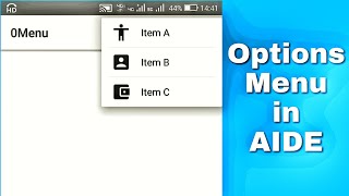 Modifying android OptionsMenu in AIDE