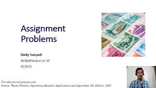 Week7.2 Assignment Problems (Hungarian Method)