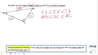 INH: Triangles: Triangle Inequality Theorem #2