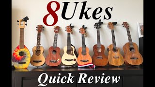 8 Ukuleles Quick Review ｜ ウクレレ8本 まとめてチェック