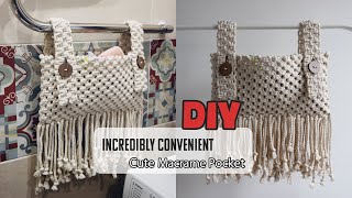 DIY Macrame Hanging Basket / Tutorial Storage Pocket 🧺