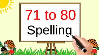 71 to 80 spelling in english | Numbers name 71 to 80 | toppo kids