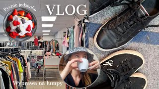 Nowy lumpeks w Poznaniu  / haul lumpeksowy / pyszne jedzonko //Vlog 🛍