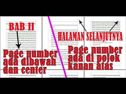 CARA MEMBUAT PAGE NUMBER DI BAB POSISI BAWAH CENTER DAN DI HALAMAN ...