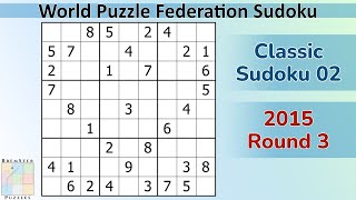 WPF Sudoku 2015 Round 3 - Classic 02