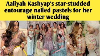 Aaliyah Kashyap’s wedding entourage is a masterclass on how to dress pastel for a winter wedding