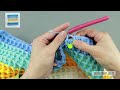 娟娟编织 温馨的居家好物 渐变色方格华夫饼抱枕第二集step by step.diy tutorial crochet waffle stitch pillow part.2