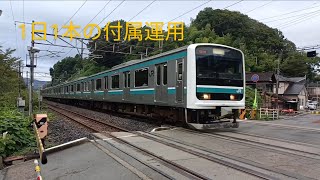 E501系K754編成普通いわき行き古鍛冶町踏切走行シーン