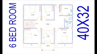 HOUSE PLAN DESIGN | EP 13 | 1300 SQUARE FEET 6 BEDROOMS HOUSE PLAN | LAYOUT PLAN