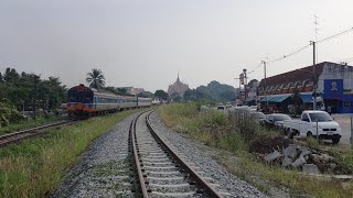 ด่วนพิเศษ 44 ผ่านจุดก่อสร้างสะพานลอยคนข้ามรร.สารสิทธิ์+นารีวุฒิ special express train 44