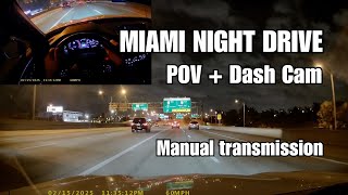 Miami Night Drive 🚗💨 | POV Dash Cam | Manual Transmission Acura Integra A-Spec