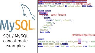 sql mysql concatenate examples