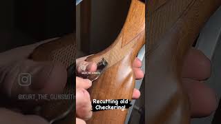 Recutting #checkering #gunsmithing