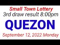 STL - QUEZON September 12, 2022 3RD DRAW RESULT