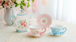 무료도안 제공) 종이로 만든 티팟세트 DIY Paper Teapot Teacup Set / 공주파티 꾸미기 Romantic Teaparty 로맨틱 티파티 파티소품