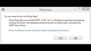 แก้กดปุ่ม Shift รัวๆแล้วขึ้น Sticky Keys ภายใน 1 นาที