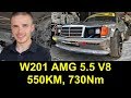 [subbed] Mercedes W201 5.5 AMG V8 and its driver- Kajetan Rutyna