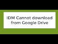 IDM Cannot download from Google Drive