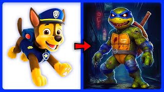 PAW PATROL as Zombie Ninja Turtles 🦴 All Characters