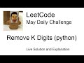 Daily Leetcode #43: May 13, 2020 - Remove K Digits