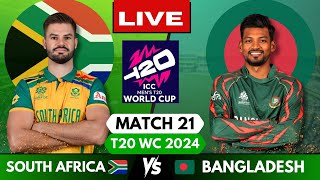 🔴 Live: South Africa vs Bangladesh T20 World Cup Match 21, Live Match Score | SA vs BAN Live match
