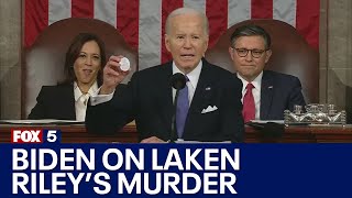 Biden pronounces Laken Riley's name as 'Lincoln Riley' during State of the Union | FOX 5 News