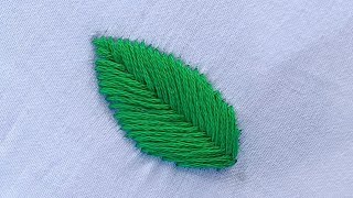 Leaf🍃 Embroidery || Leaf Stitch Tutorial || Basic Embroidery for beginners