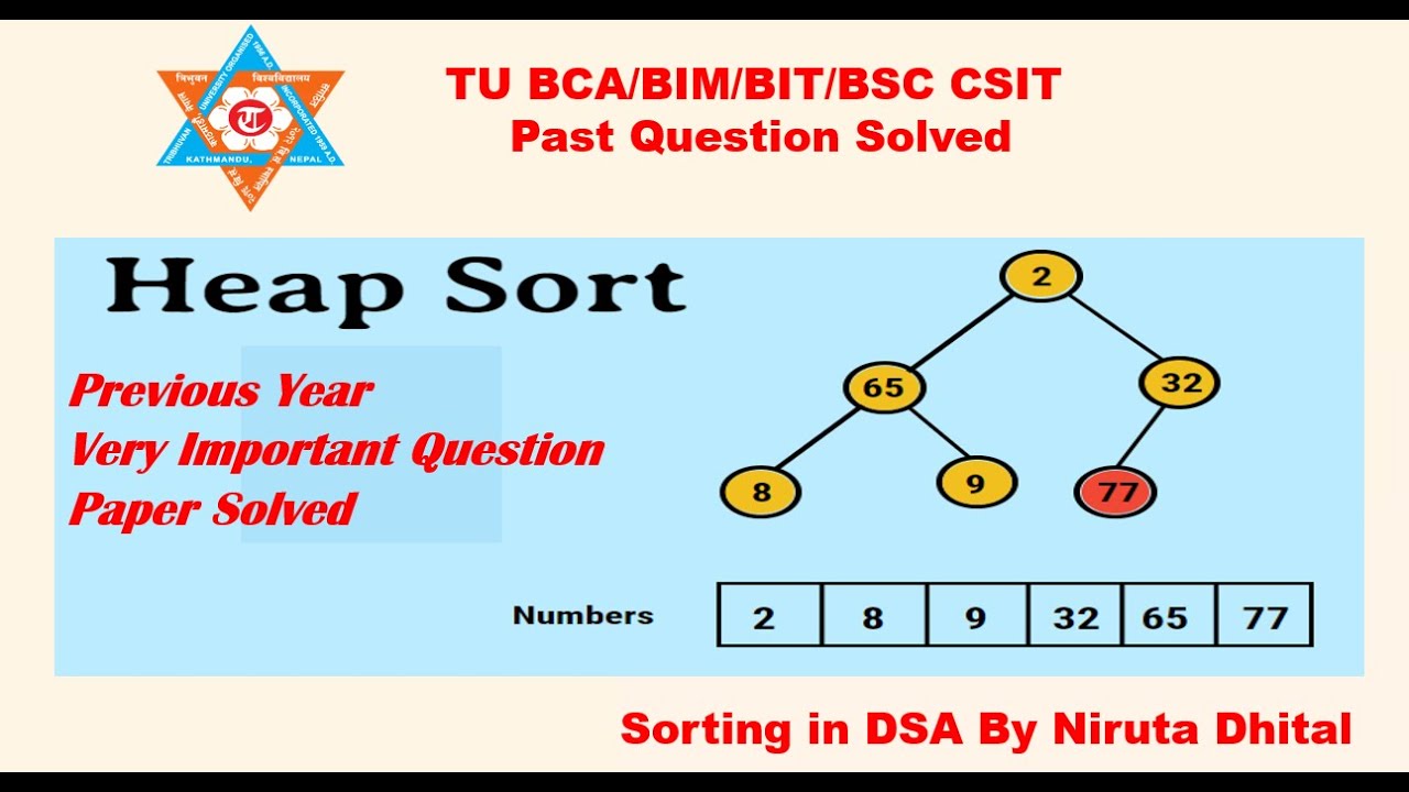 Heap Sort In DSA || Very Easy Concept || BCA/ BIM/ BIT/ BSC CSIT - YouTube