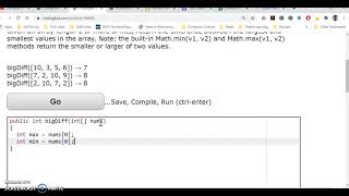Solution to Coding Bat #6 (bigDiff)