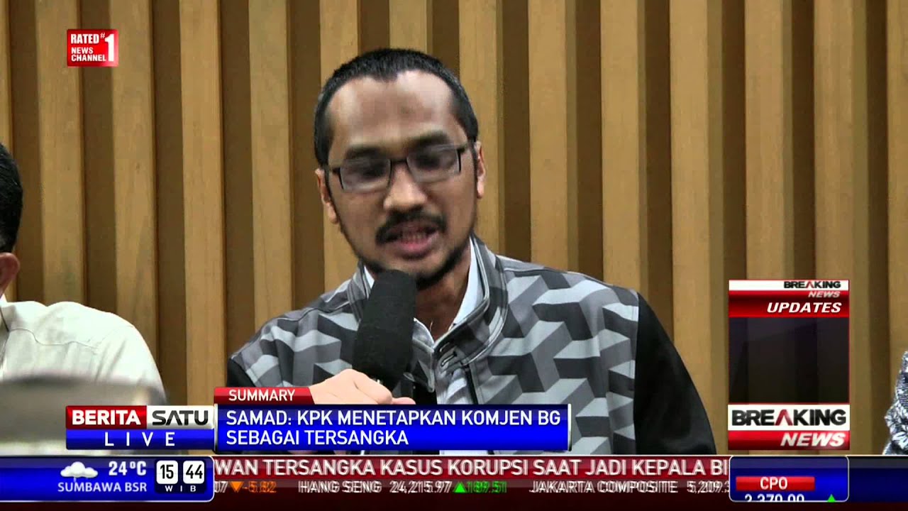 Konferensi Pers KPK Tetapkan Calon Kapolri Budi Gunawan Tersangka - YouTube