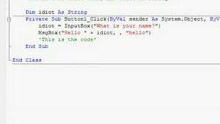 Visual basic: Tutorial 6 - Input and msgboxes