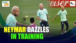 What skill did Neymar Jr. show during Brazil training ahead of quarter-final clash against Croatia?|