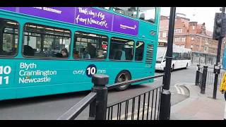 Arriva 308 and 43 and Go North East Q3 departing Haymartket Bus Station (21/03/2020)