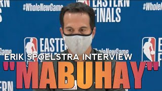 Miami Heat Erik Spoelstra Interview "MABUHAY" Winning Against Boston Celtics NBA PlayOffs