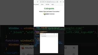 Window open and Window Close Method javascript Tutorial 🚀