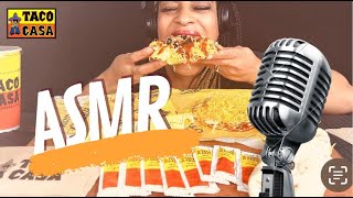 ASMR TACO CASA SUPER TOSTADA | ORTEGA ORIGNAL TACO SAUCE | MESSY EATING | MUKBANG w/ crunchy sounds.