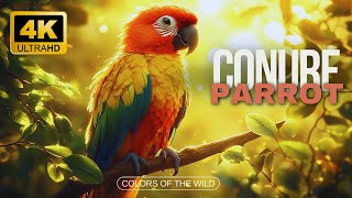 Macaw \u0026 Sun Conure 🦜Colorful Birds In The Wildlife 🌸The Color of Birds in 4K UHD