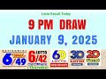 lotto result today 9pm january 9 2025 pcso