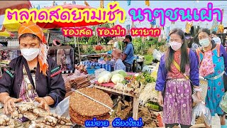 ตลาดสดยามเช้า ( นาๆเผ่า )  ของสด  ของป่า  ของกลุ่มชาติติพันธ์  #แม่อาย  #เชียงใหม่  #ที่นี่แม่อาย